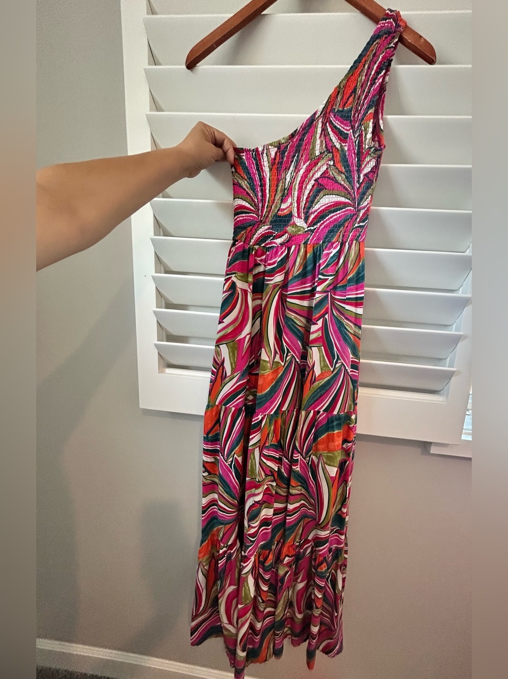 Abel the Label Anthropologie Kelissa Maxi Dress S One Shoulder Like new Colorful